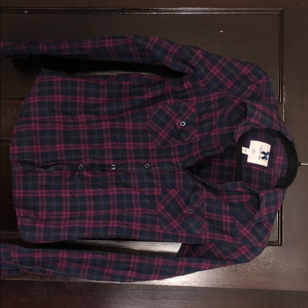 Plaid long sleeve shirt, I Love H81, size Medium